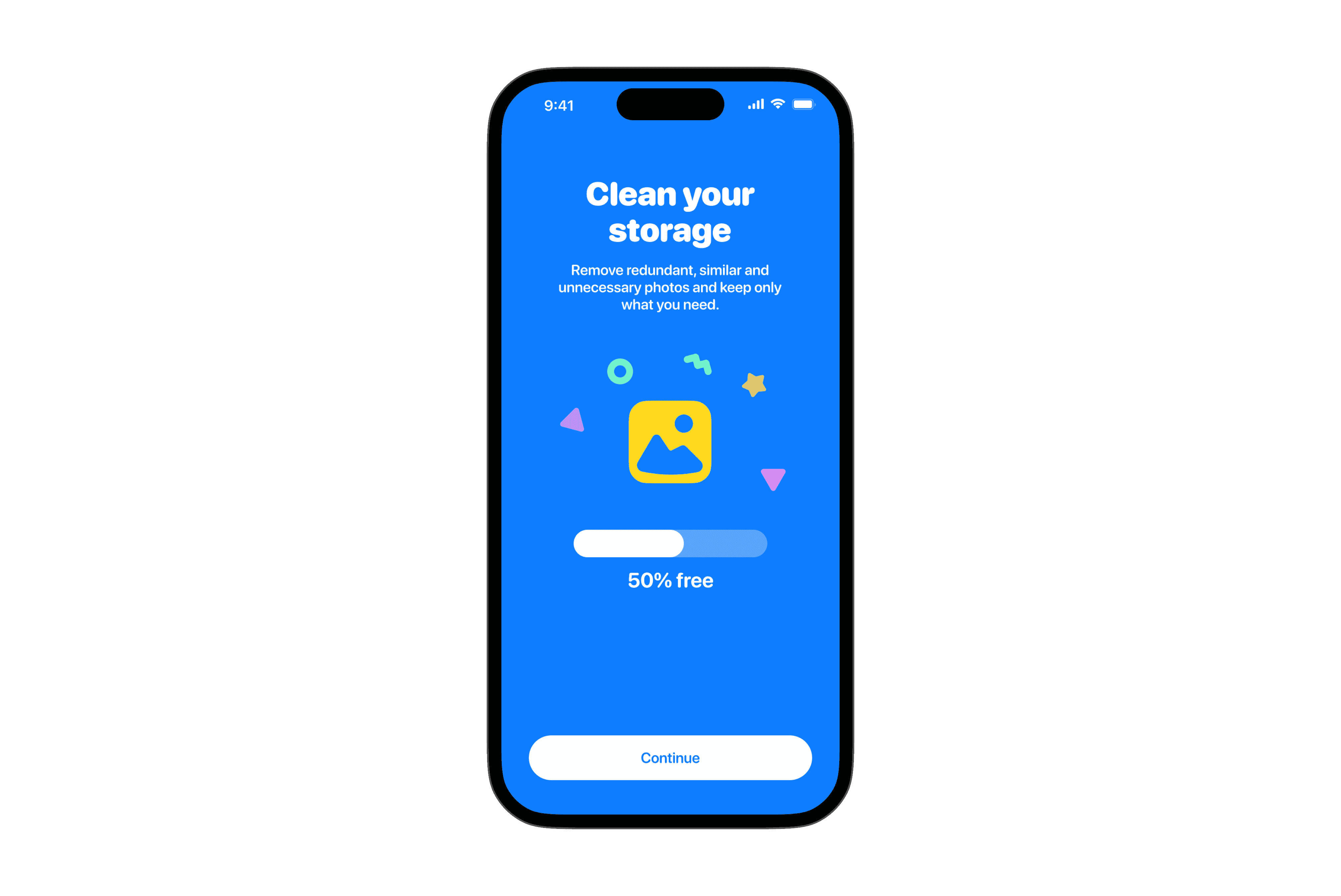 Phone Cleaner app onboarding screen