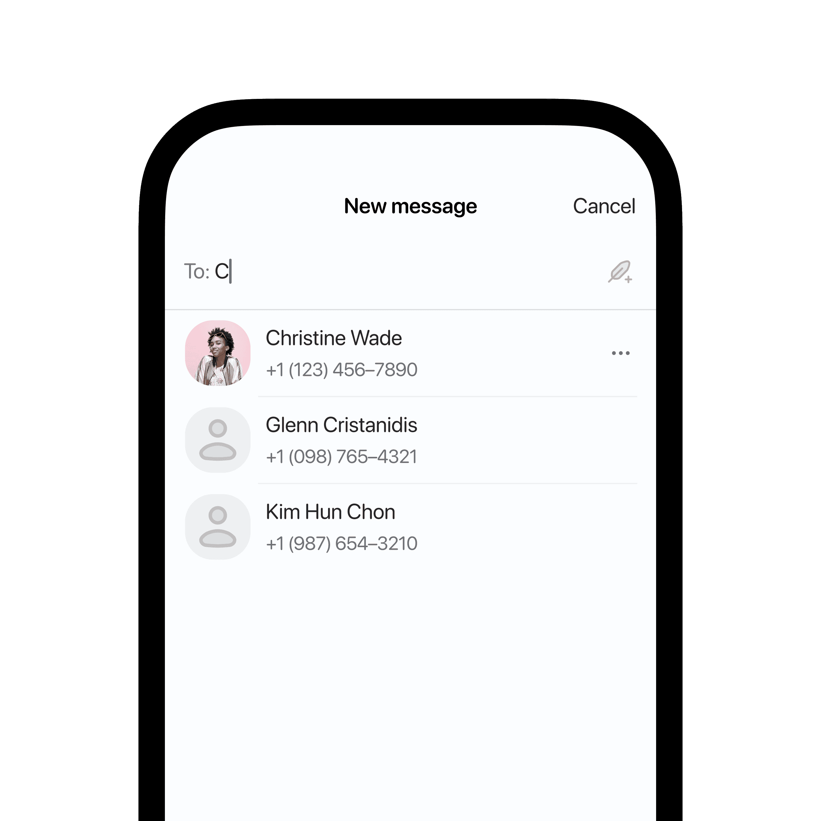 Search flow in the Messages app