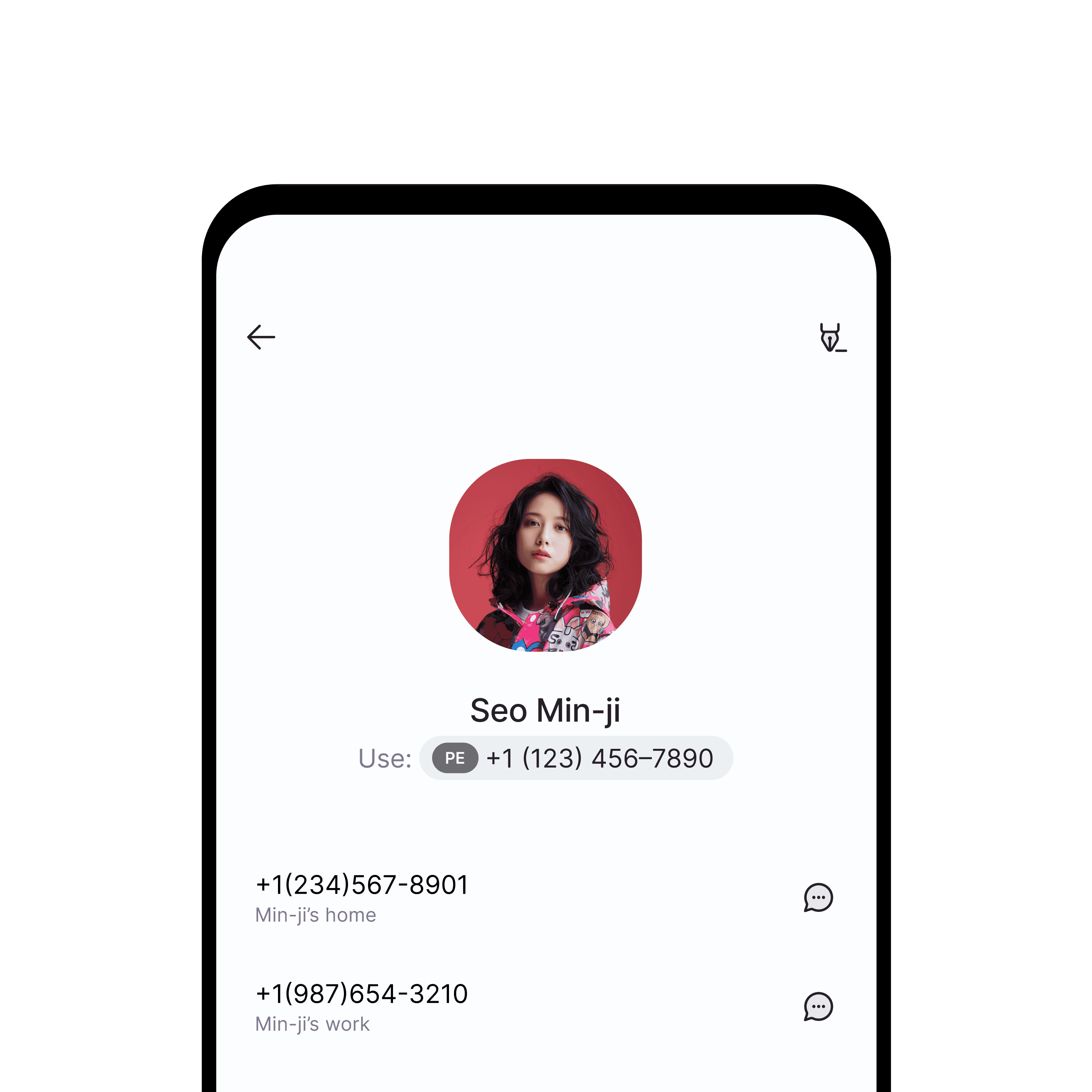 Contact details screen in Android app